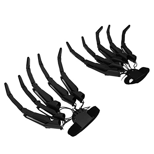 Yosoo Halloween, Skeletthände, Knochenklauenhandschuhe, 3D-gedruckte Gelenke, Lebensgroße Gruselige Spukhaus-Dekorations-Requisiten für Partys (Black) von Yosoo