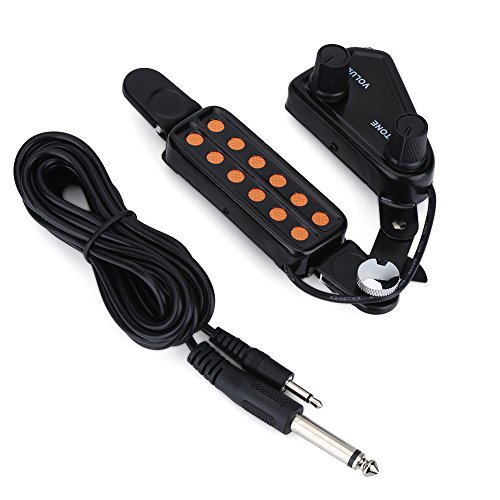 Yosoo Health Gear Gitarren Tonabnehmer, Magnet Tonabnehmer mit Lautstärke und Ton Tuner für Akustikgitarre von Yosoo