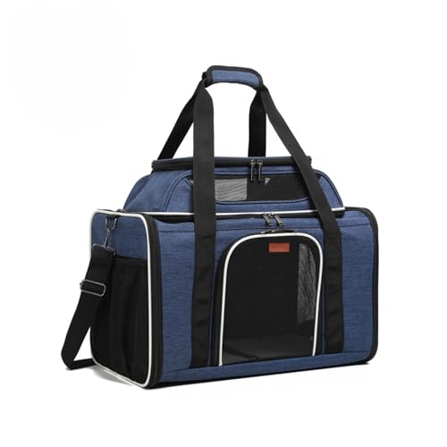 Youchee 48,3 x 30,5 x 43,2 cm Katzentragetasche für Haustiere bis zu 11,3 kg, waschbar, weiche Seiten, zusammenklappbar, Reise-Welpen-Tragetasche, Blau von Youchee