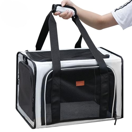 Youchee Tragetasche für Katzen bis zu 6,8 kg, waschbar, weiche Seiten, zusammenklappbar, 44 x 30 x 30 cm, Hellgrau Youchee Tragetasche für Katzen bis zu 6,8 kg, waschbar, weiche Seiten, zusammenklappbar, 44 x 30 x 30 cm, Hellgrau von Youchee