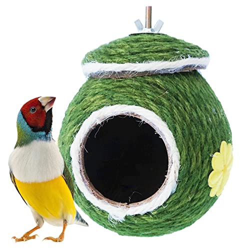 Kokosnuss-Vogelhaus, handgewebte, Wiederverwendbare, gewebte Sittich-Zuchthöhle, kleine Vogelnisttaschen für den Garten, hängende Schlafsäcke für Gartenvögel, Anti-Biss-Papageienbruthaus für Vögel von Youding