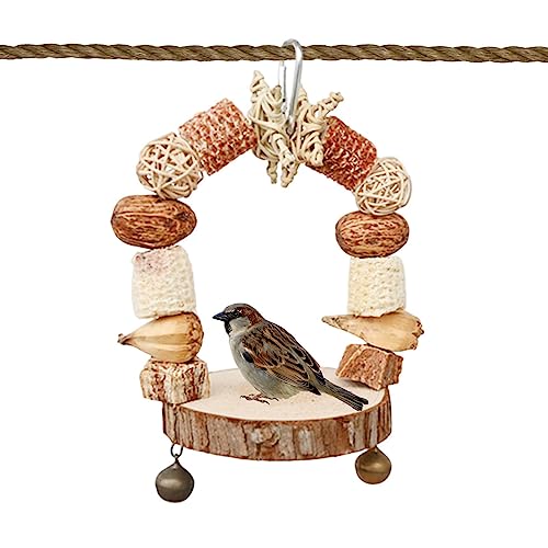 Vogel-Kauschaukel-Spielzeug - Vogelspielzeug für Käfig - Hängende Kauspielzeuge, Papageien-Holzklötze, für Finken, Nymphensittiche, Turteltauben, kleine mittelgroße Papageien, Sittiche, Youding Vogel-Kauschaukel-Spielzeug - Vogelspielzeug für Käfig - Hängende Kauspielzeuge, Papageien-Holzklötze, für Finken, Nymphensittiche, Turteltauben, kleine mittelgroße Papageien, Sittiche, Youding von Youding