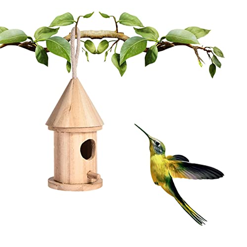 Vogelhäuser - Vogelhäuschen aus Holz i Freien,DIY Natural Bird Hut Bluebird Finch Cardinals Hanger Bird Nest for Garden Viewing Youding von Youding