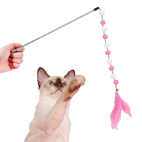Youding Federspielzeug für Katzen - Angelrute für Katzen, natürliches Federstab-Spielzeug für Hauskatzen,Interaktives Spielzeug für die Jagd nach Katzen für Zuhause, Zwinger, Sport Youding Federspielzeug für Katzen - Angelrute für Katzen, natürliches Federstab-Spielzeug für Hauskatzen,Interaktives Spielzeug für die Jagd nach Katzen für Zuhause, Zwinger, Sport von Youding