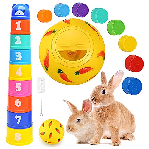 Youding Kaninchen-Stapelbecher – Hasen-Spielzeug, stapelbar, stapelbar, Kaninchen-Nistspielzeug, Kaninchen-Spielzeug für Meerschweinchen, Igel, Kleintiere von Youding