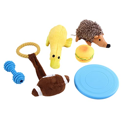 Youding Quietschende Spielzeuge für Hunde | Kauspielzeug für Welpen zu Zahnen - Langlebiges Hundespielzeug, Plüsch-Welpenspielzeug-Set für kleine bis mittelgroße Hunde und Welpen, Heimtierbedarf von Youding