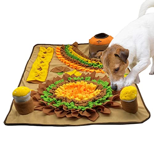 Youding Schnüffelmatte für Hunde, Sonnenblumen-Design, tragbare Haustier-Futtermatte, Sound-Matte fördert die natürliche Futtersuche für Katzen, Kaninchen, Hunde, Futternapf, Leckerli-Spender für von Youding