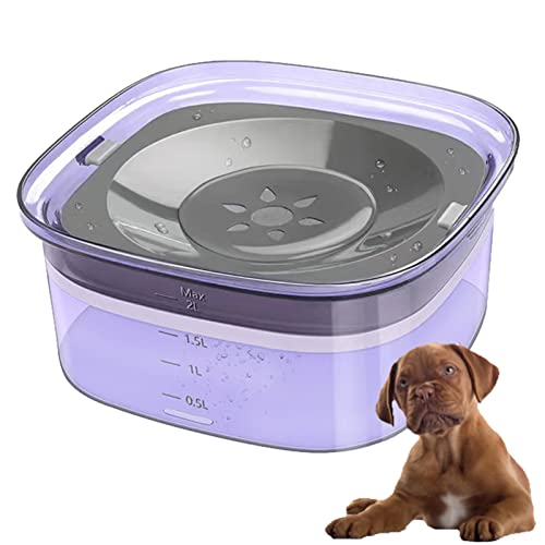 Youding Wassernapf für Hunde, 2 l, große Kapazität, kein Verschütten, langsames Trinken, Haustier-Wassernapf, rutschfester langsamer Wasserspender für Hunde, Katzen, Haustiere von Youding