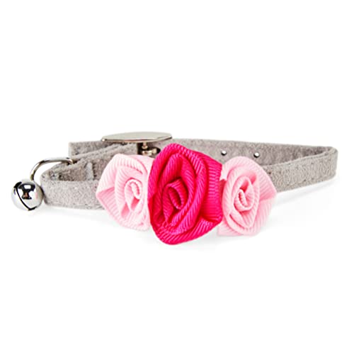 Youly Fancy Gray Katzenhalsband mit rosa Schleife, Größe XS Youly Fancy Gray Katzenhalsband mit rosa Schleife, Größe XS von Youly