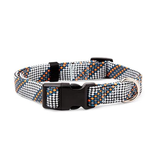 Youly Mehrfarbiges, reflektierendes Hundehalsband, Schwarz/Grau, Größe M von Youly