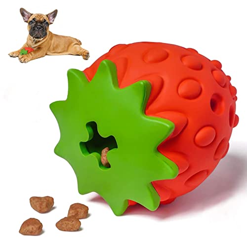 YOUMI Kauspielzeug, ungiftig, bissfest, interaktives Hundespielzeug, Hundefutter, Zahnreinigung, Erdbeere, Lebensmittelqualität, kleine/mittelgroße/große Hunde, IQ-Training von YOUMI