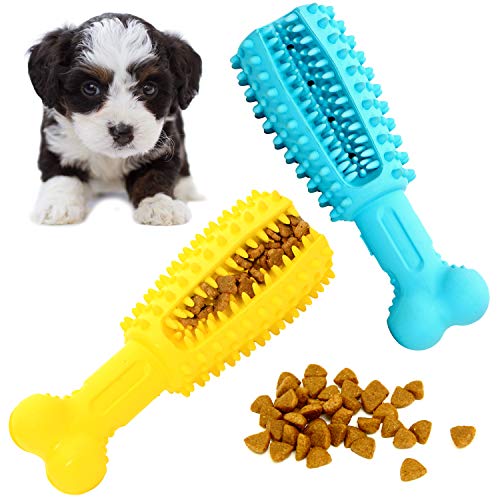 Youngever 2 Pack Hundespielzeug mit Zahnpflege - Hundespielzeug Bone Große & Kleine Hunde, Kauspielzeug aus Naturgummi für Leckerli, Treat Futterausgabe Spielzeug (Klein 12CM) von Youngever