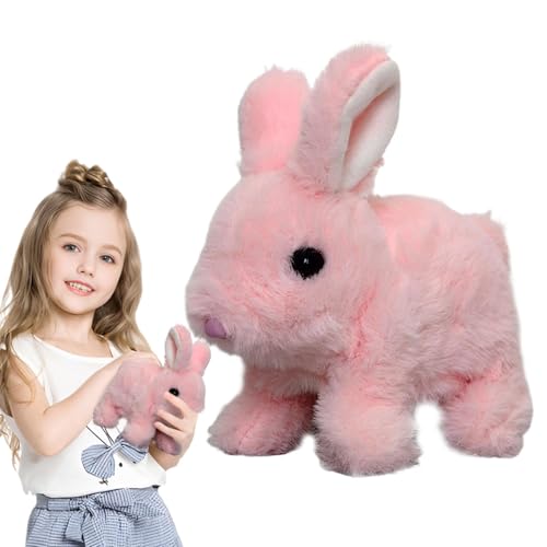 MWZBTG Hüpfendes Kaninchen, Osterhase Plüschtier, Realistisches Kaninchen Spielzeug 6,3x5,12 Zol LElektronisches Haustier Plüschhasenspielzeug Mit Geräuschen Bewegungen Plüschhase Für Ostern Geschenke von Youngwier
