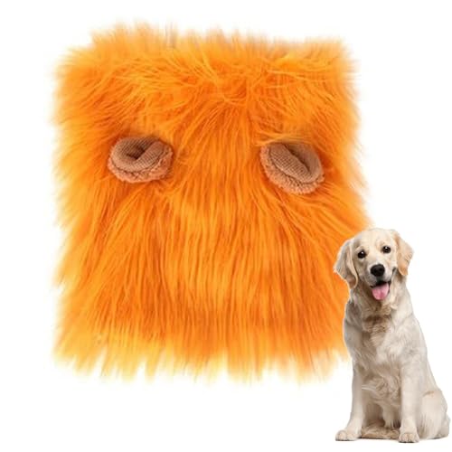 Youngwier Hundekostüm,Hundemähnenkostüm - Waschbare Hundeperücke,Realistische Hundemähne-Kostümperücke mit Plüschohren, Hundehaustierzubehör, Bequeme Air-Hundekopfbedeckung, perfekt für von Youngwier