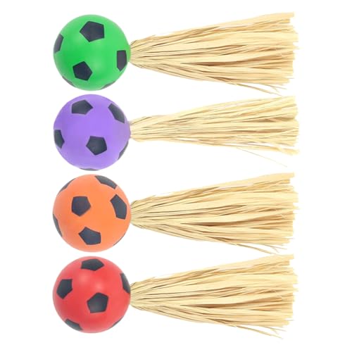 Youngwier Interaktives Katzenspielzeug, Katzenspielzeug - 4 Stücke -beachtes interaktiver Katzen-Bouncy Ball mit Raffia | Langeweile-Relief-Haustierspiele für die Jagdsimulation, Klettern Youngwier Interaktives Katzenspielzeug, Katzenspielzeug - 4 Stücke -beachtes interaktiver Katzen-Bouncy Ball mit Raffia | Langeweile-Relief-Haustierspiele für die Jagdsimulation, Klettern von Youngwier