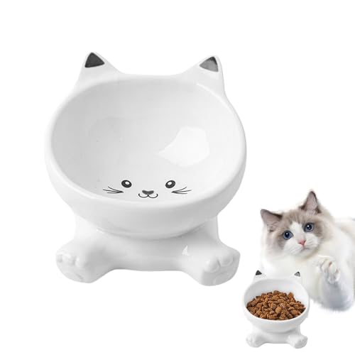 Youngwier Keramik Katzennapf Erhöht - Tierohr-Design Kätzchen-Futternapf - Keramik Futternapch Für Kitten Und Alle Rassen Haustiere von Youngwier