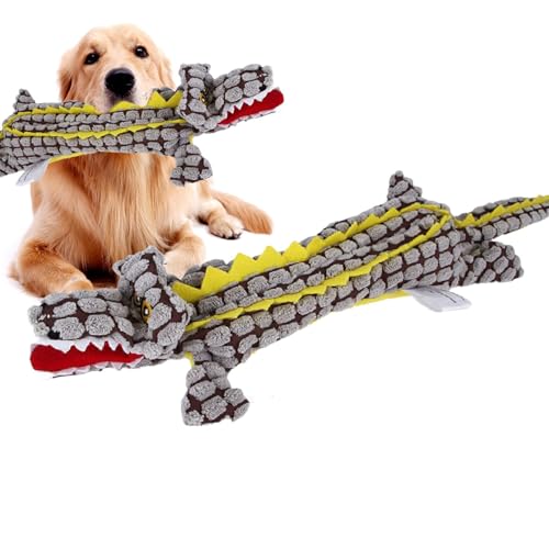 Youngwier Quietschendes Hundespielzeug, Plüsch-Kauspielzeug für Hunde - Unzerstörbarer robuster Krokod -Quietschplüsch,Interaktives Stofftier, Langeweile linderndes Schrei-Krokodil-Quietschspielzeug Youngwier Quietschendes Hundespielzeug, Plüsch-Kauspielzeug für Hunde - Unzerstörbarer robuster Krokod -Quietschplüsch,Interaktives Stofftier, Langeweile linderndes Schrei-Krokodil-Quietschspielzeug von Youngwier