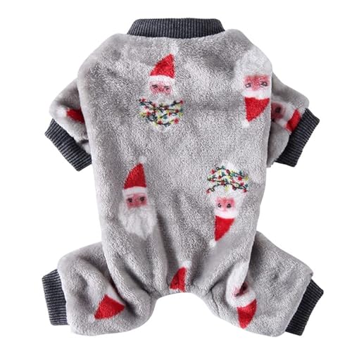 Youning Hundepullover Hundekleidung Warm Fleece Hund Pullover Wollpullover Haustier Bekleidung Winter Warmer Mantel Weihnachten Drucke Pyjamas Fleecepullover für Kleine Mittlerer Hunde Katze von Youning