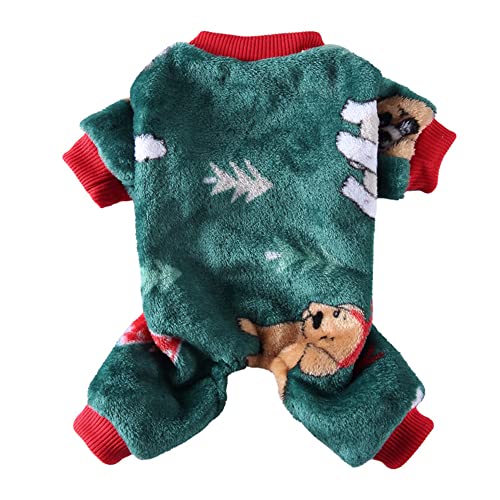 Youning Hundepullover Hundekleidung Warm Fleece Hund Pullover Wollpullover Haustier Bekleidung Winter Warmer Mantel Weihnachten Drucke Pyjamas Fleecepullover für Kleine Mittlerer Hunde Katze von Youning