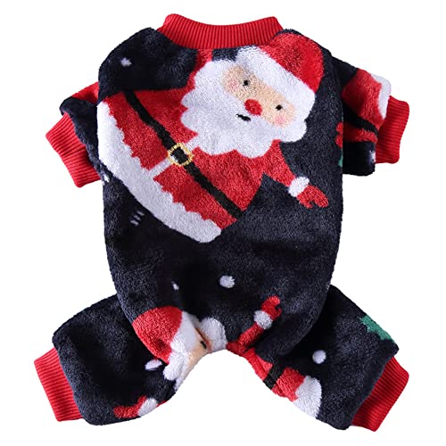 Youning Hundepullover Hundekleidung Warm Fleece Hund Pullover Wollpullover Haustier Bekleidung Winter Warmer Mantel Weihnachten Drucke Pyjamas Fleecepullover für Kleine Mittlerer Hunde Katze von Youning