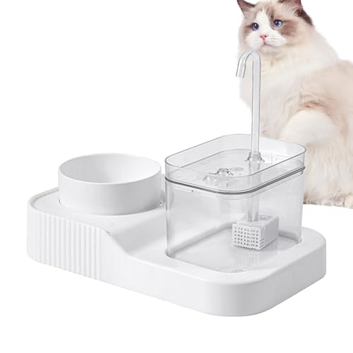 Wasser- und Futternäpfe für Katzen,2-in-1-Trinkbrunnen und Futternapf für Katzen - Katzenfutternapf mit großer Kapazität, automatischer Wasserspender für Haustiere, große und kleine Katzen Youpo von Youpo