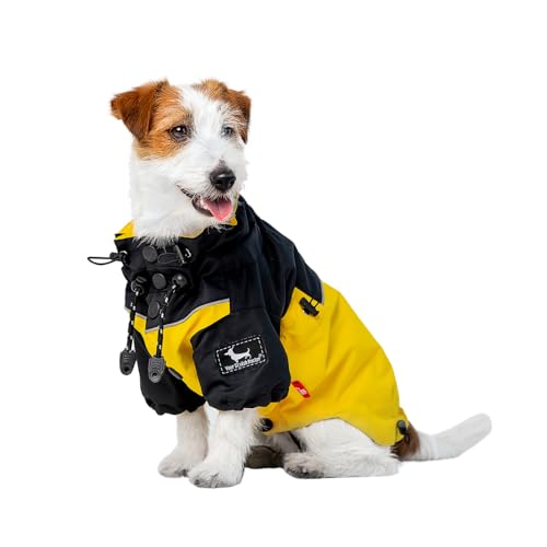 Hundebekleidung Regenmantel, Mantel und Jacke für kleine Hunde, Gelb / Schwarz, Geschlecht: Unisex (2XL) von Your Stylish Hunter