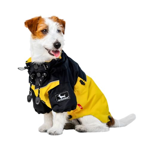 Hundebekleidung Regenmantel und Jacke für kleine Hunde, Gelb / Schwarz, Geschlecht: Unisex (L) von Your Stylish Hunter