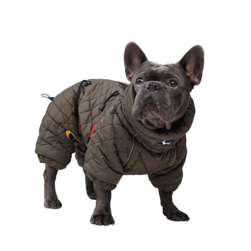 Hundekleidung, warmer Mantel, Overall für französische Bulldogge und Mops, warme Hundekleidung, Farbe: Alaska, Olivgrün, Geschlecht: Unisex, (S) von Your Stylish Hunter