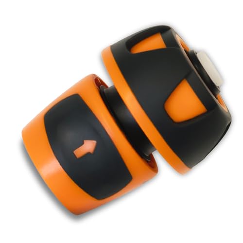 YourCasa 1x Schlauchverbinder Kupplung - 3/4 Zoll (19 mm) mit AQUASTOP- Schlauchkupplung für Gartenschlauch Schlauchanschluss Verbinder Anschluss Schnellkupplung Schlauch Adapter(Orange) von YourCasa