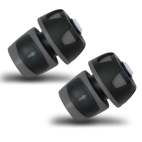 YourCasa 2 x Schlauchverbinder Kupplung - 3/4 Zoll (19 mm) mit AQUASTOP- 2er Set Schlauchkupplung für Gartenschlauch Schlauchanschluss Verbinder Anschluss Schnellkupplung Schlauch Adapter (Anthrazit) von YourCasa