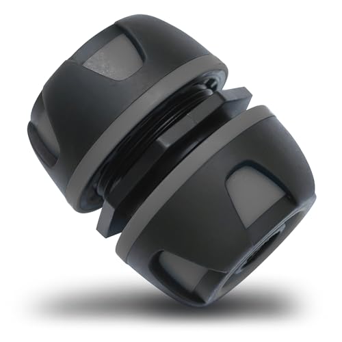 YourCasa Schlauchverbinder 3/4 Zoll (19mm) Kupplung von 2 Wasserschläuchen - Gartenschlauch Verbinder Schlauchkupplung - Adapter Schlauchanschluss Anschluss Verbindungsstück Doppelkupplung (Anthrazit) von YourCasa