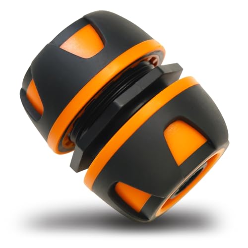 YourCasa Schlauchverbinder 3/4 Zoll (19mm) Kupplung von 2 Wasserschläuchen - Gartenschlauch Verbinder - Schlauchkupplung - Adapter Schlauchanschluss Anschluss Verbindungsstück Doppelkupplung (Orange) von YourCasa