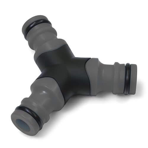 YourCasa Y-Stück 2 Wege Verteiler mit Schnellkupplung Schlauchabzweigung Y Verteiler Wasserverteiler Gartenschlauch Schlauchverbinder Kupplung Abzweigung Verbinder Schlauchverteiler (Anthrazit) von YourCasa