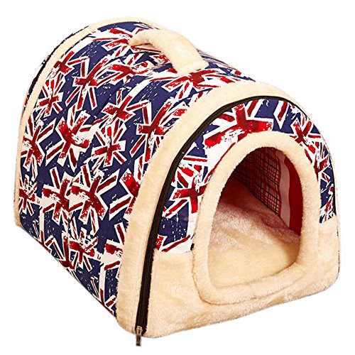 Youth Union Hundebett Hundehütte, Weiche Katzenhöhle Katzenhaus Haustier Bett Warm Schlafsack mit Abnehmbar Kissen für Hunde Katzen Hasen von Youth Union