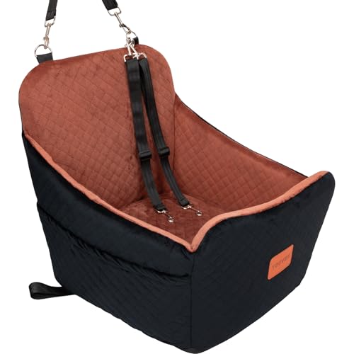 Youvee Autositz für kleine Hunde (M01 schwarz außen braun innen) von Youvee