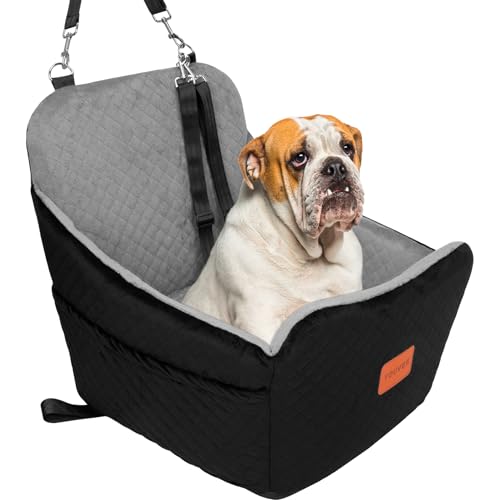 Youvee Autositz für kleine Hunde (M01 schwarz außen grau innen) von Youvee