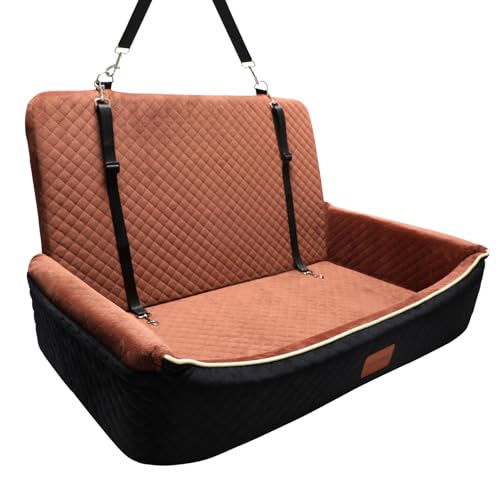 Youvee Hundeautositz großes Hunde-Autobett (außen schwarz, innen braun) von Youvee