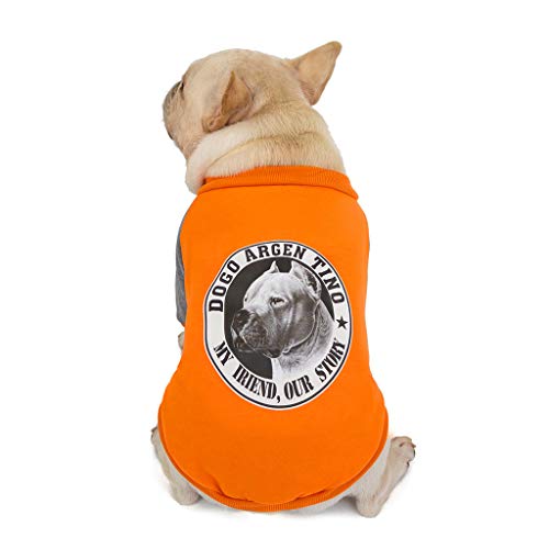 Yowablo Haustier-Hund im Herbst und im Winter Striped Hooded Two Legged Cotton Padded Jacket (XL,2- Orange) von Yowablo