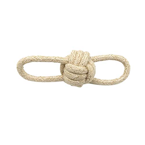 Yowablo Haustier Hund kaut Baumwolle Seil Knoten Ball Z?neknirschen Odontoprisis Spielzeug (22cm,Beige) von Yowablo