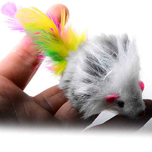 Yowablo Haustier Katzenspielzeug Falsche Maus Katzenspielzeug Interaktives Spielzeug für Kätzchen (5Teile/Satz,Mehrfarbig) von Yowablo