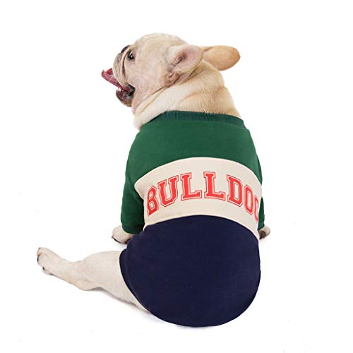 Yowablo Haustier-Kleidung Herbst und Winter Cotton-Padded Clothes Dog Patchwork (S,3- Grün) von Yowablo
