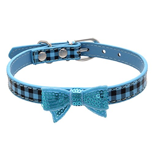 Yowablo Haustier-Kragen-Welpen-Choker-Katzen-Halskette (42 * 2.0cm,Blau) von Yowablo