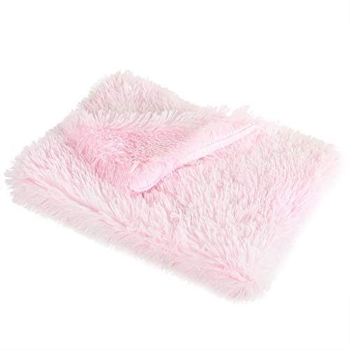 Yowablo Haustierdecke Winter verdickte warme Winterschlafunterlage für kleine Haustiere (100 * 75cm,Hell-Pink) von Yowablo