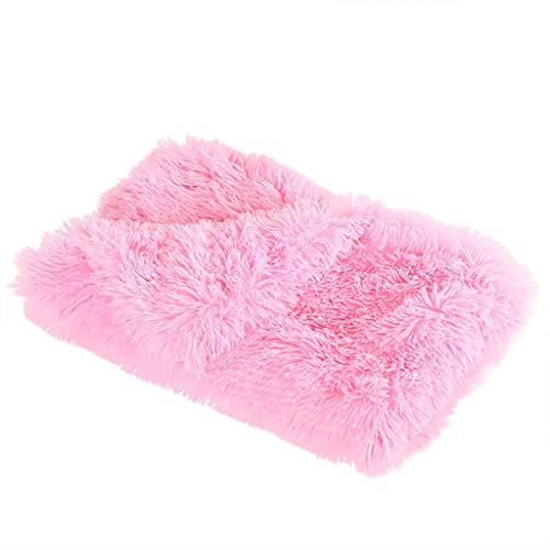Yowablo Haustierdecke Winter verdickte warme Winterschlafunterlage für kleine Haustiere (78 * 54cm,Hell-Pink) von Yowablo