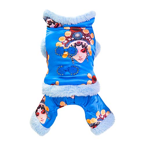 Yowablo Langarmshirt Pullover Hunde Hoodie Hunde Rollkragenpullover Weihnachtspullover Norweger Pullover Sweatshirt Hoodies Sweatshirt Strickpullover Kapuzenpulli Sweatjacke (XL,1- Blau) von Yowablo
