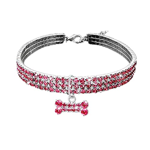 Yowablo Pet Dog Halskette Halsbänder Mini Fancy Cute Bling Chocker Hund Strass Halsketten Für Herren Edelstahl von Yowablo