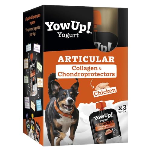 Yowup! Gelenkjoghurt für Hunde mit Kollagen, Glucosamin und Chondroitin 115 g - laktosefrei, zuckerfrei und fettfrei, natürliche Snacks für Hunde (Packung mit 3 Stück) von Yowup!