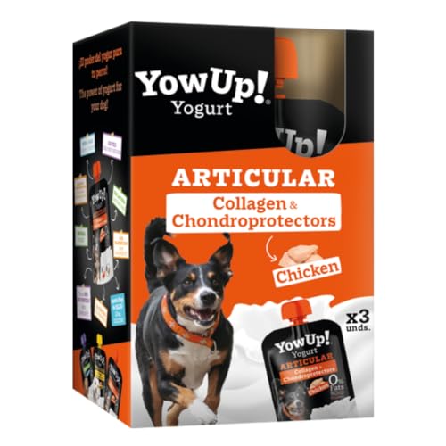 Yowup! Gelenkjoghurt für Hunde mit Kollagen, Glucosamin und Chondroitin 115 g - laktosefrei, zuckerfrei und fettfrei, natürliche Snacks für Hunde (Packung mit 3 Stück) von Yowup!