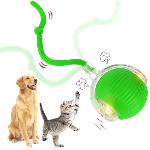 Yozexin Chewie Viral Interaktives Spielzeug für Katzen und Hunde, 360° automatisches Rollen für große kleine Katzen und Hunde (grün) von Yozexin