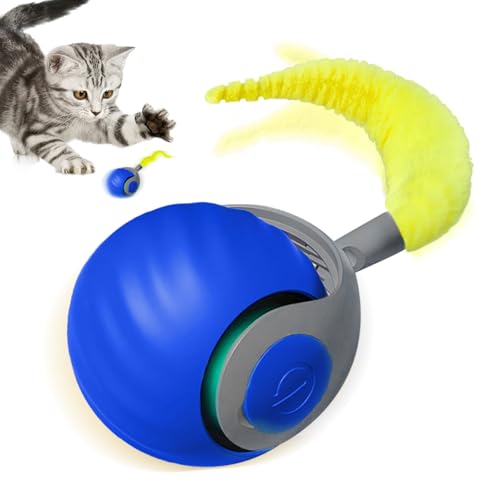 Yozexin Katzenspielzeug, 2 Modi und Geschwindigkeit, interaktives Katzenspielzeug für Indoor-Katzen, automatisch beweglicher Katzenspielzeugball, wiederaufladbar, intelligenter Katzenspielzeug-Ball Yozexin Katzenspielzeug, 2 Modi und Geschwindigkeit, interaktives Katzenspielzeug für Indoor-Katzen, automatisch beweglicher Katzenspielzeugball, wiederaufladbar, intelligenter Katzenspielzeug-Ball von Yozexin